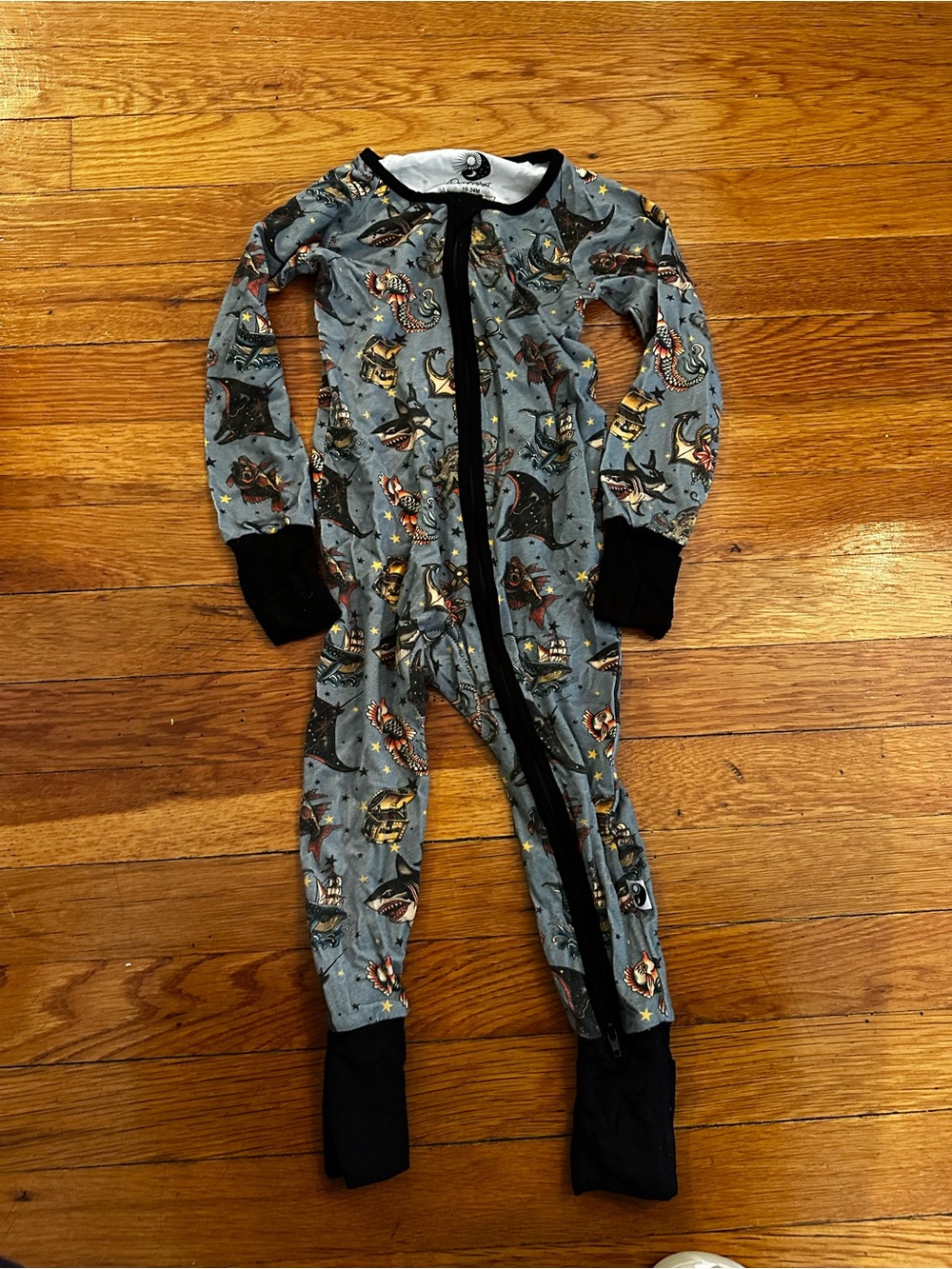 Nautical Print Bamboo Toddler Zippy PJs
